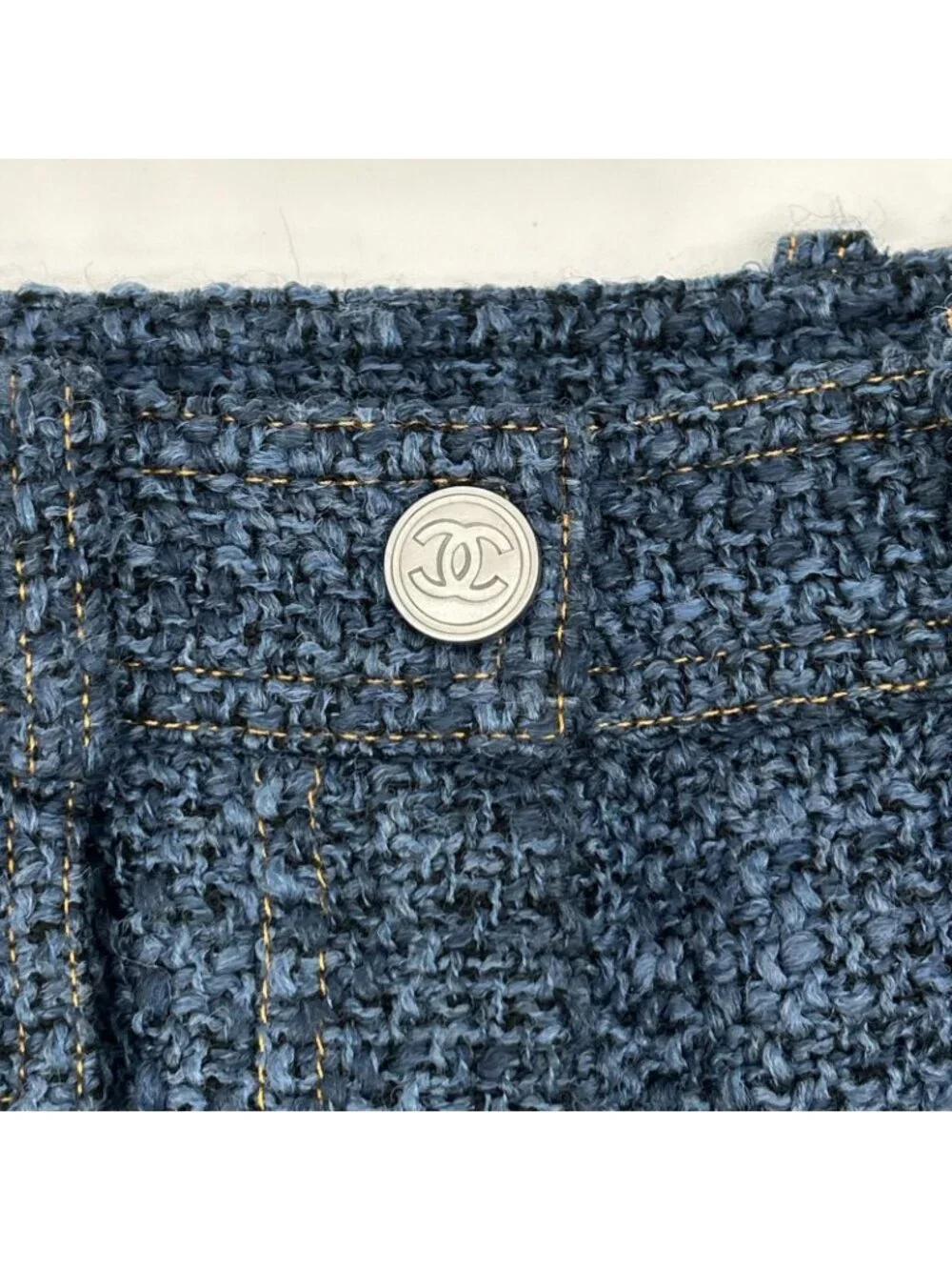 Chanel Denim Tweed Skirt 36